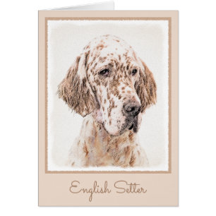 Engelska Setter Orange Belton Painting Hund Hälsningskort