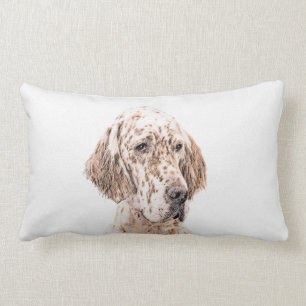 Engelska Setter Orange Belton Painting Hund Lumbarkudde