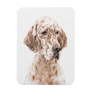 Engelska Setter Orange Belton Painting Hund Magnet