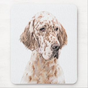 Engelska Setter Orange Belton Painting Hund Musmatta
