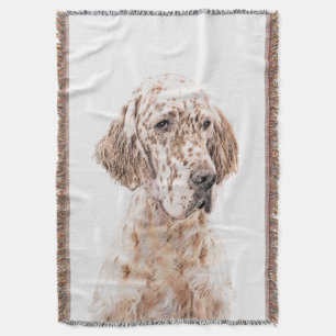 Engelska Setter Orange Belton Painting Hund Mysfilt