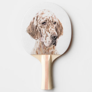 Engelska Setter Orange Belton Painting Hund Pingisracket