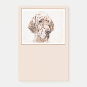Engelska Setter Orange Belton Painting Hund Post-it Block