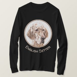 Engelska Setter Orange Belton Painting Hund T Shirt