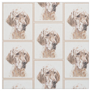 Engelska Setter Orange Belton Painting Hund Tyg