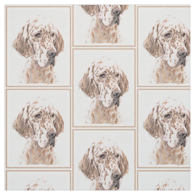Engelska Setter Orange Belton Painting Hund Tyg (Provkarta)
