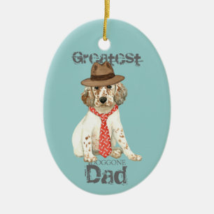 Engelska Setter Pappa Ceramic Ornament