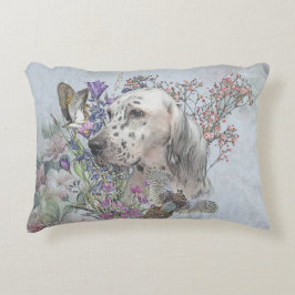 Engelska Setter Porträtt , art Prydnadskudde