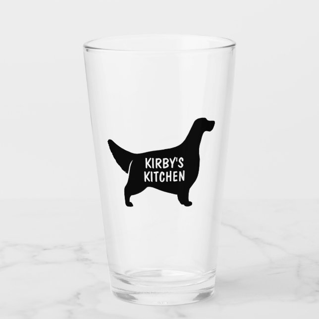 Engelska Setter Silhouette Personlig Hund aveln Glaskopp (Framsida)