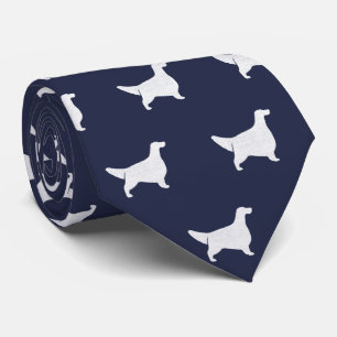Engelska Setter Silhouettes Mönster Blue och Whit Slips