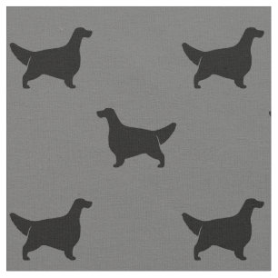Engelska Setter Silhouettes Mönster Grått och Blac Tyg