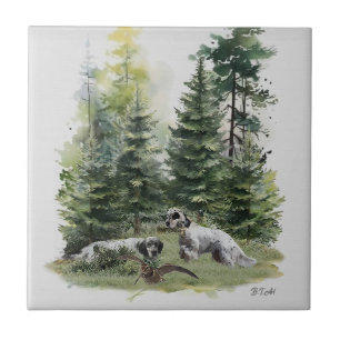 Engelska setter , Woodcock Hunting , Art Kakelplatta