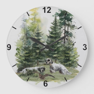 Engelska setter , Woodcock Hunting , Art Stor Klocka