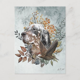 Engelska setter , Woodcock Hunting , Art Vykort