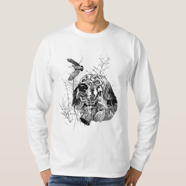 Engelska Setter, Woodcock-jakt T Shirt (Framsida)