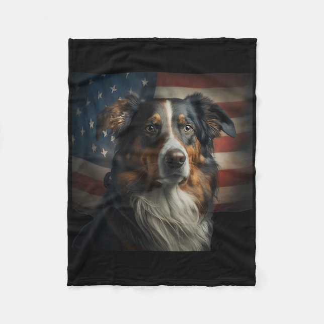 Engelska shepherd 4:e juli - Engelska shepherd Us Fleecefilt (Framsidan)