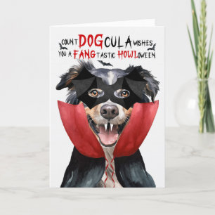 Engelska Shepherd Funny Count DOGcula Halloween Helgkort