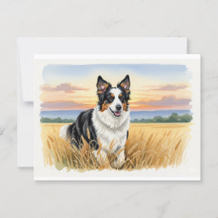 Engelska Shepherd i Fält of Wheat Vykort
