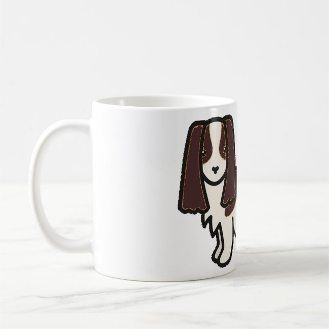 Engelska Spaniel-lever och vit tecknad Kaffemugg (Vänster)