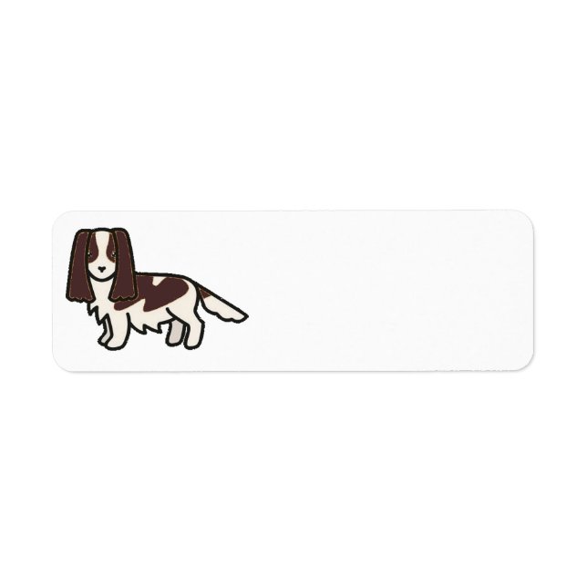 Engelska Spaniel-lever och vit tecknad Returadress Etikett (Framsidan)