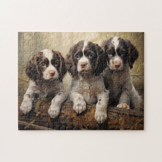 Engelska spaniel-valpar pussel (Horisontell)