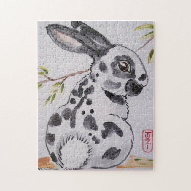 Engelska Spot Rabbit Oriental Stil Jigszle Puzzle Pussel (Vertikal)