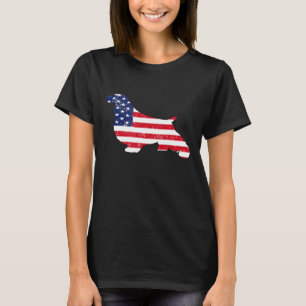 Engelska Springer Spain American Flagga 4:e juli T Shirt