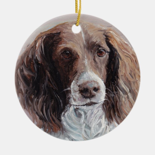 Engelska Springer Spain Hund Art Ornament (Framsidan)