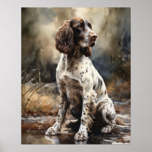 Engelska Springer Spain Hund Art Print Poster