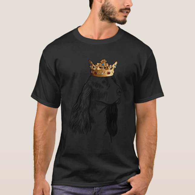 Engelska Springer Spain Hund Wearing Krona T Shirt (Framsida)