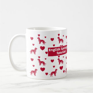 Engelska Springer Spain Mugg with Red Hearts