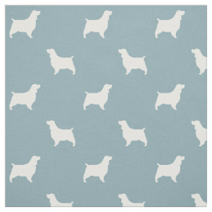 Engelska Springer Spain Silhouettes Mönster Blue Tyg