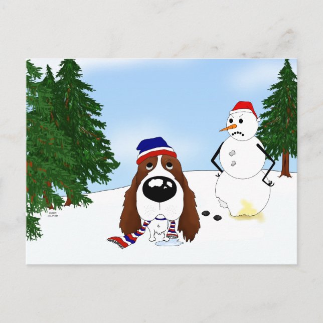 Engelska Springer Spain Winter Scene Vykort (Framsida)