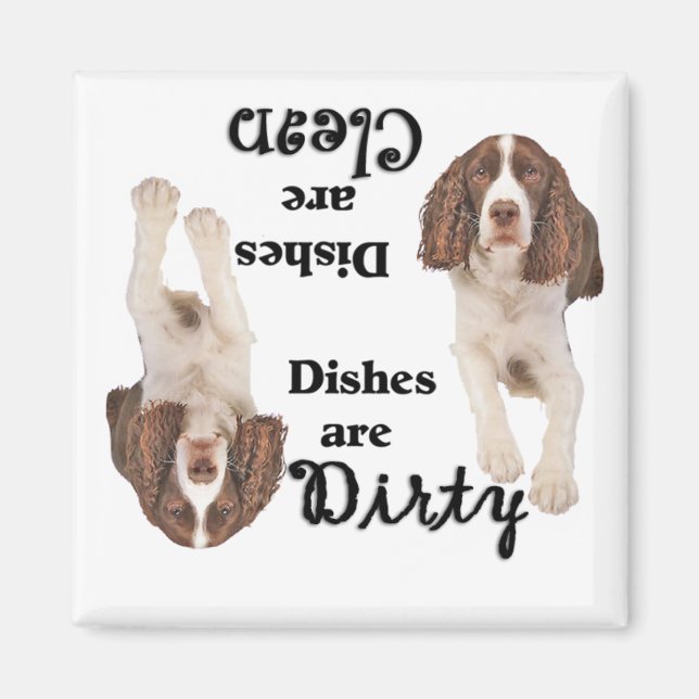 Engelska Springer spanel Älskare Dishwasher Magnet (Framsidan)