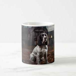Engelska Springer spanel Halloween Scary Kaffemugg