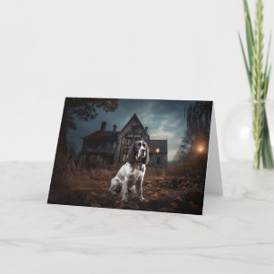 Engelska Springer spanel Halloween Scary Kort
