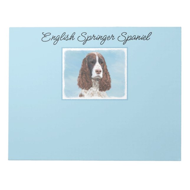 Engelska Springer spanel Painting Original Hund Ar Anteckningsblock (Framsida)