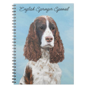 Engelska Springer spanel Painting Original Hund Ar Anteckningsbok