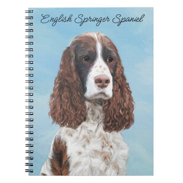 Engelska Springer spanel Painting Original Hund Ar Anteckningsbok (Framsidan)