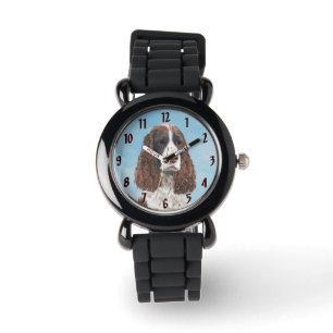 Engelska Springer spanel Painting Original Hund Ar Armbandsur