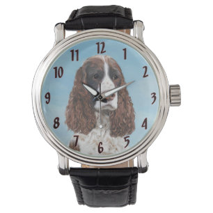 Engelska Springer spanel Painting Original Hund Ar Armbandsur