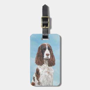 Engelska Springer spanel Painting Original Hund Ar Bagagebricka