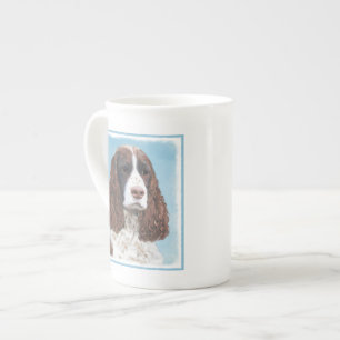 Engelska Springer spanel Painting Original Hund Ar Benporslin Mugg