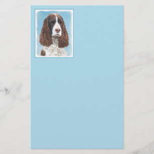 Engelska Springer spanel Painting Original Hund Ar Brevpapper