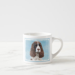Engelska Springer spanel Painting Original Hund Ar Espressomugg