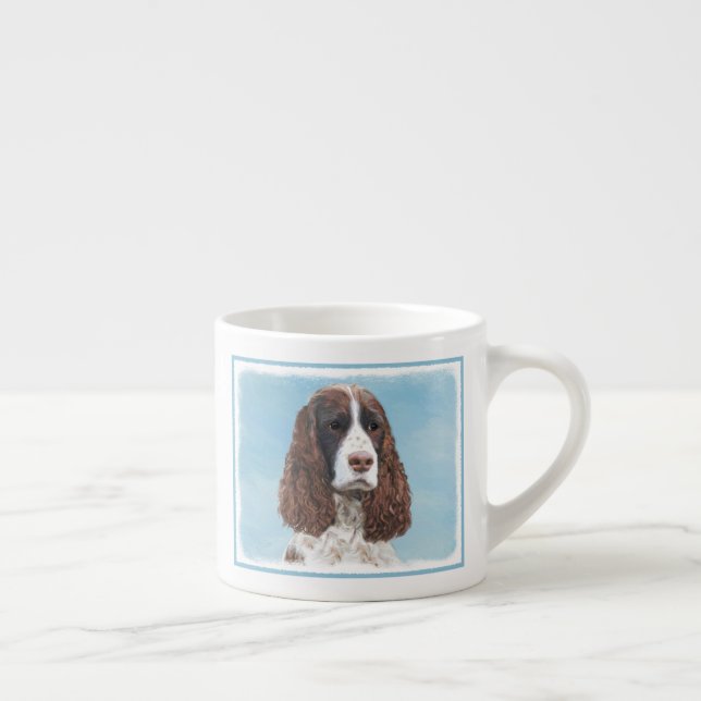 Engelska Springer spanel Painting Original Hund Ar Espressomugg (Höger)