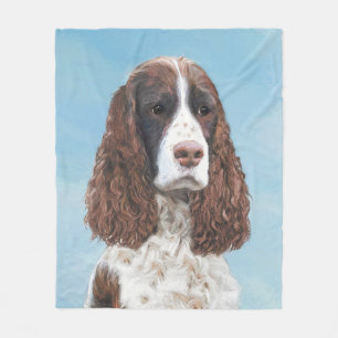 Engelska Springer spanel Painting Original Hund Ar Fleecefilt