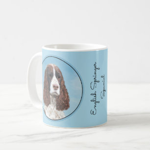 Engelska Springer spanel Painting Original Hund Ar Kaffemugg