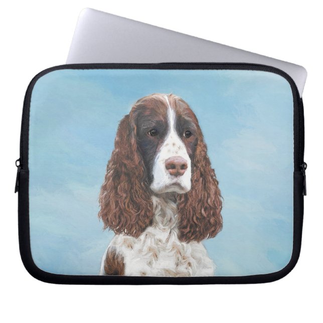 Engelska Springer spanel Painting Original Hund Ar Laptop Fodral (Framsidan)