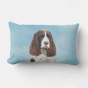 Engelska Springer spanel Painting Original Hund Ar Lumbarkudde